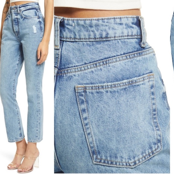 NWT Lovers + Friends Revolve Reece High Rise Slim Straight Jeans Blue Harland 27 - Picture 6 of 11